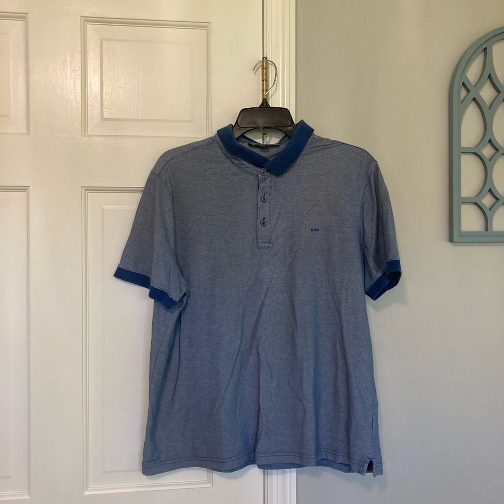 Michael Kors Two-Tone Blue Polo Shirt